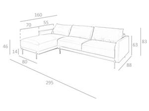 Ecksofa links 6153 Ecke davorstehend links - Ottomane davorstehend links