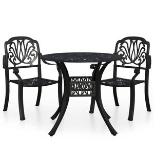 Bistroset (3-teilig) 3011681-1 Schwarz - Metall - 90 x 74 x 90 cm