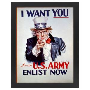 Bilderrahmen I Want You for U.S. Army Schwarz