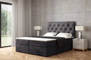 Boxspringbett ROMI Schwarz - Breite: 140 cm - H4