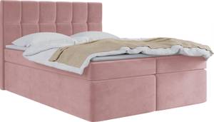 Boxspringbett mit Topper ARTENO Altrosa - Breite: 200 cm - H4