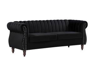 Sofa TRUMBO Schwarz - Textil - 78 x 77 x 195 cm