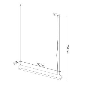 Hängelampe Pinne 3000K Aluminium - Grau - Tiefe: 90 cm