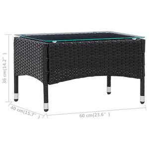 Table basse Noir - Polyrotin - Matière plastique - 40 x 36 x 60 cm