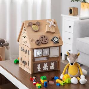 Kinder Spielhaus aus Holz Braun - Massivholz - 30 x 42 x 31 cm