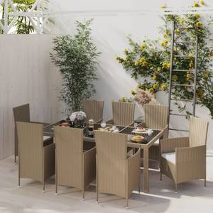 Garten-Essgruppe (9-teilig) 296279-1 Beige - Schwarz - Ecru - Weiß - 90 x 190 cm - Anzahl Teile im Set: 9