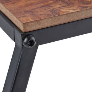 Table d'appoint industriel 2 supports Noir - Marron - Bois manufacturé - Métal - 48 x 58 x 25 cm