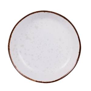 Assiette creuse en porcelaine avec liseré doré 21 cm Blanc