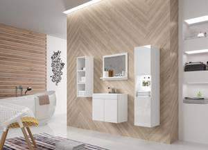 FURNIX salle de bain Misti avec LED Blanc - Bois manufacturé - 140 x 130 x 46 cm
