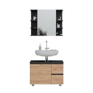 Mobilier de salle de bains J-Shape Gris - Chêne