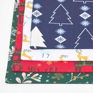 Weihnachts-Tischset Rentier 4er Set Rot - Textil - 30 x 1 x 45 cm