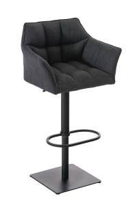 Tabouret de bar Damaso Gris lava - Noir