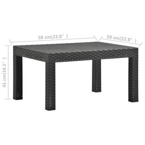 Table de jardin Gris - Matière plastique - Polyrotin - 58 x 41 x 58 cm