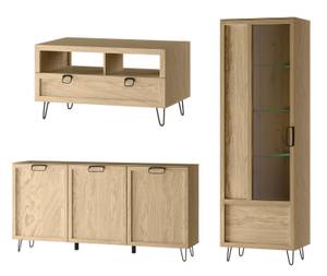 Wohnzimmer-Set LIMBO 3-teilig Braun - Holz teilmassiv - 245 x 200 x 42 cm