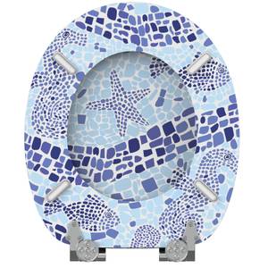 WC-Sitz mit Absenkautomatik Mosaic World Blau - Holzwerkstoff - 38 x 6 x 47 cm
