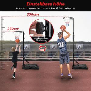 Basketballständer EB59092DE Schwarz - Metall - 55 x 305 x 76 cm