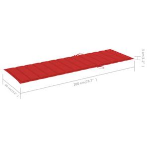 Chaise longue 3009264-2 Rouge - Profondeur : 123 cm