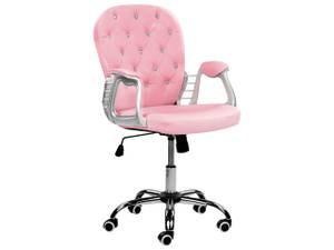 Chaise de bureau PRINCESS Noir - Rose foncé - Argenté - Hauteur : 93 cm