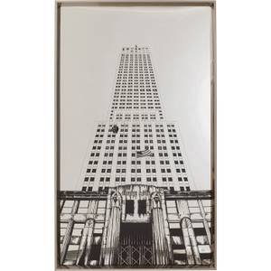 Tableau déco Empire State Argenté - Verre - 77 x 130 x 5 cm