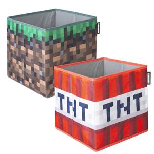 Aufbewahrungsbox MINECRAFT, 2er Set Braun - Grün - Rot