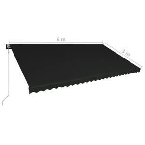 Auvent rétractable 3007206-1 Anthracite - Profondeur : 600 cm