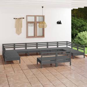 Garten-Lounge-Set Grau - Massivholz - Holzart/Dekor - 64 x 63 x 64 cm