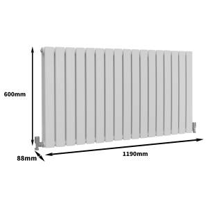 Flachheizkörper - Medium Weiß - Metall - 119 x 60 x 6 cm