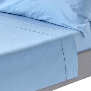 Bettlaken ohne Gummizug Fadendichte 200 Hellblau - 178 x 255 cm