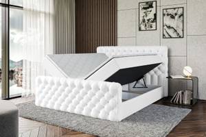 Boxspringbett BOXI8-Z Hochglanz Weiß - Breite: 180 cm - H4