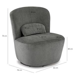 Fauteuil rond pivotant gris foncé DAMIEN Anthracite