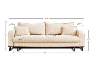 3-Sitzer Sofa BILLIE Orange - Textil - 220 x 86 x 87 cm