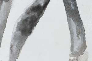 Acrylbild handgemalt Flight of Thought Schwarz - Grau - Weiß - Massivholz - Textil - 100 x 75 x 4 cm
