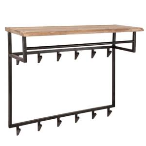 Garderobe Koan Schwarz - Braun - Metall - Massivholz - Holzart/Dekor - 100 x 80 x 33 cm