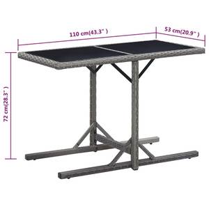 Table d'extérieur Gris - Métal - Polyrotin - 110 x 72 x 110 cm