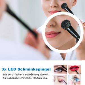 Rund LED Badspiegel Uhr Lupe 17TMX 70 x 70 cm