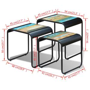 Beistelltisch (3-teilig) 243286 Metall - Massivholz - 45 x 56 x 54 cm