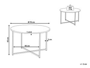 Table basse QUINCY Doré - Blanc