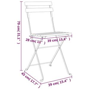 Bistrostuhl 3006379-1 (2er Set) Weiß - Massivholz - Holzart/Dekor - 39 x 79 x 45 cm