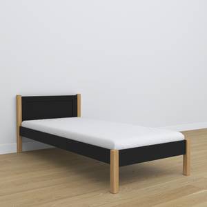 Einzelbett N02 Schwarz - Eiche - 120 x 200 cm