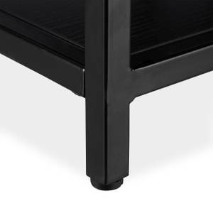 Table basse avec dessus de verre Noir - Bois manufacturé - Verre - Métal - 100 x 45 x 50 cm