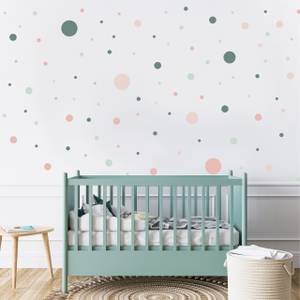 Autocollant Set Pour Enfants Points Pois Vert - Rose clair