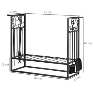 Kaminholzständer 842-163 Braun - Metall - 30 x 60 x 75 cm