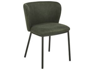 Chaise de salle à manger MINA Noir - Vert foncé - Vert