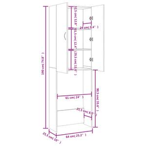 Waschmaschinenschrank 3008176 Dunkelbraun