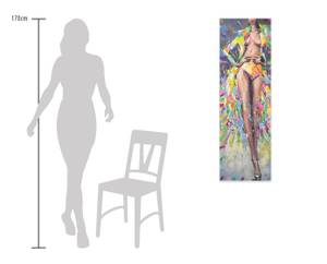 Acrylbild handgemalt Verführende Venus Braun - Massivholz - Textil - 40 x 120 x 4 cm