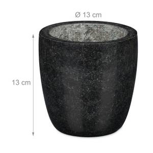 Mortier en granit avec pilon long Noir - Pierre - 13 x 13 x 13 cm