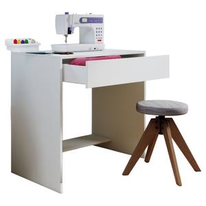 Holz Schreibtisch Computisch Nitolda Weiß - Holzwerkstoff - 77 x 75 x 50 cm