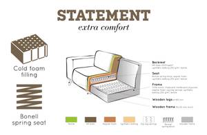 STATEMENT - Canapé d'angle gauche 4 plac Gris - Cuir véritable - Cuir synthétique - Textile