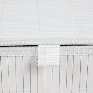 3 x Aufbewahrungskorb weiß Weiß - Bambus - Textil - 33 x 15 x 26 cm