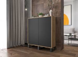 Highboard APOLLO Schwarz - Eiche Wotan Dekor